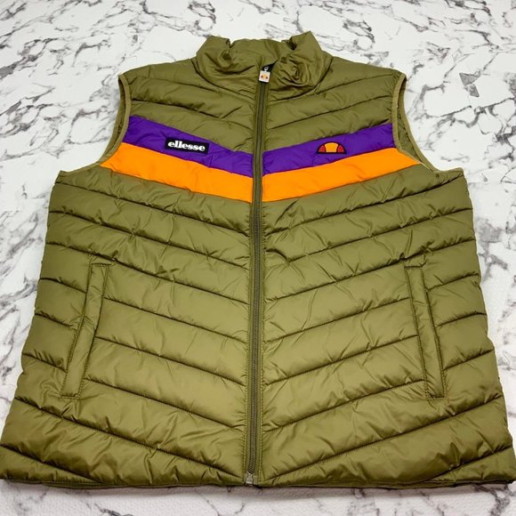 Men’s Ellesse Olive Green Padded Vest